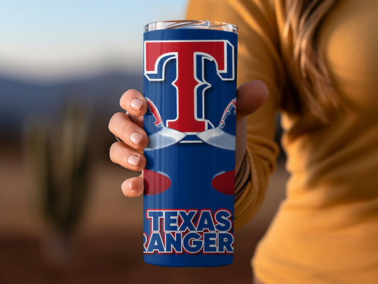 Texas Rangers Helmets and Stars Background Design Tumblers