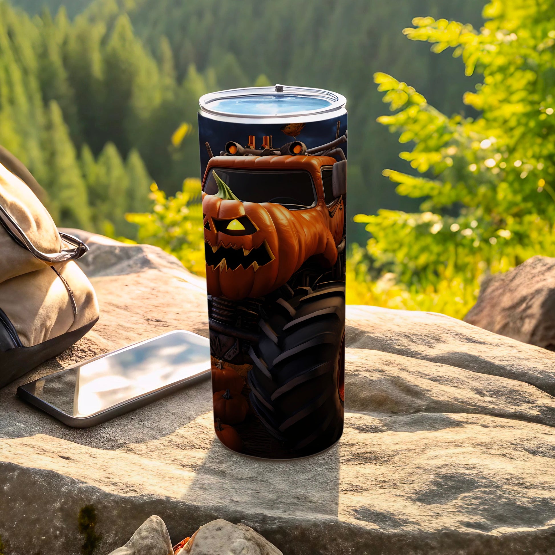 Spooky Pumpkin Monster Truck Design Tumbler product type