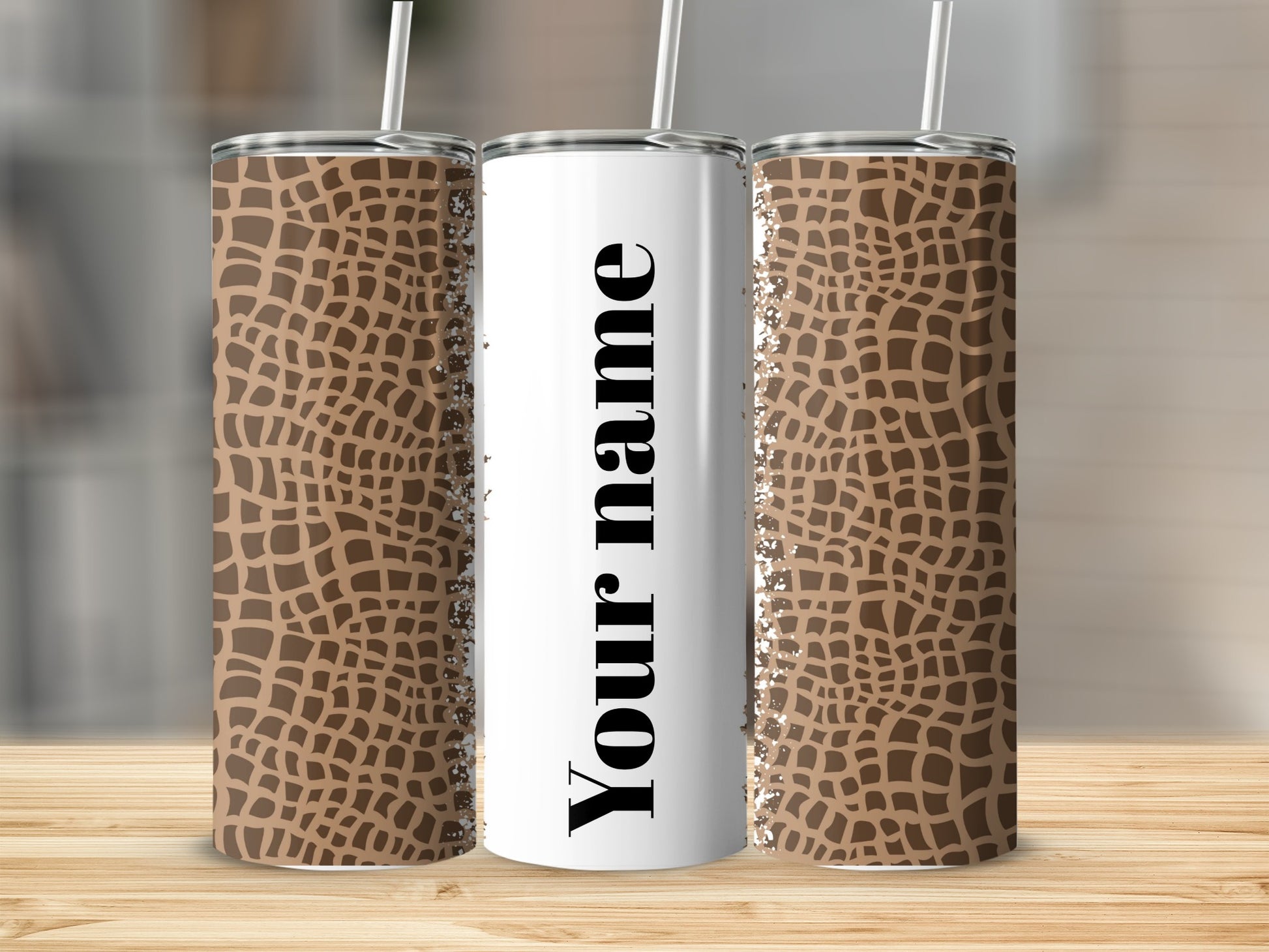Personalized Animal Print Patterned Tumbler Cup