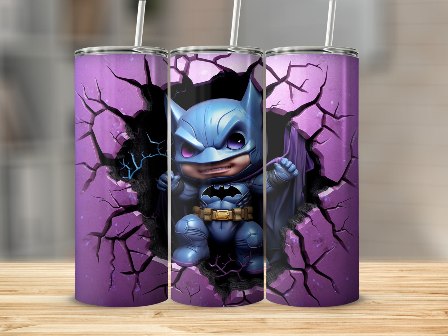 Baby Bat Hero Cracked Wall Effect Stainless Steel Tumbler