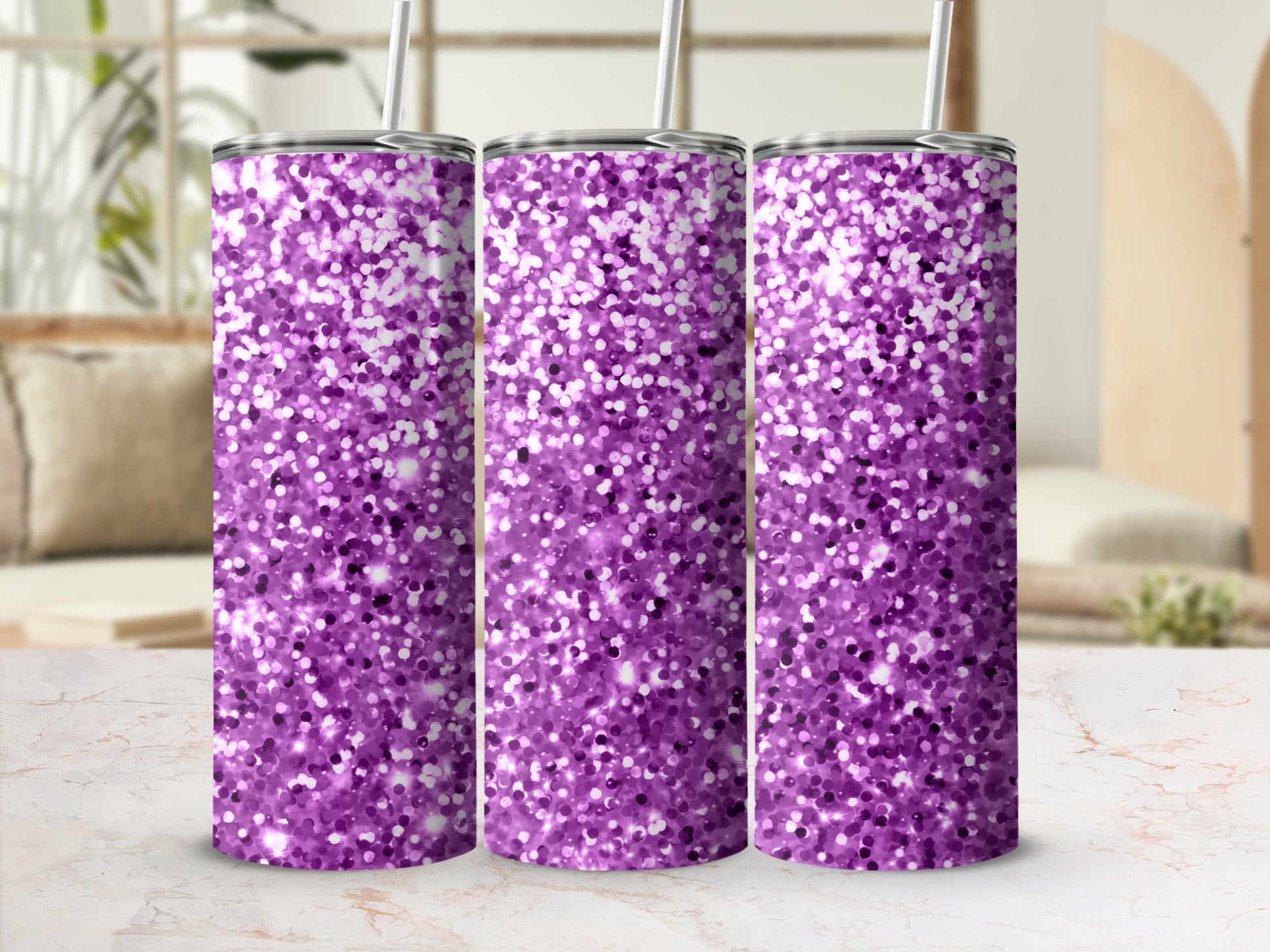 Sparkling Purple Glitter Insulated Tumbler Product