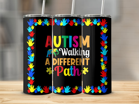 Autism Walking a Different Path Customized Tumbler