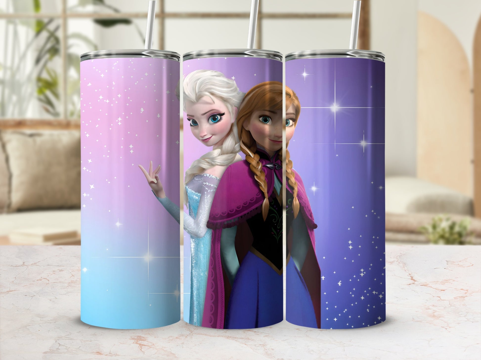 Frozen Sisters Anna and Elsa Stainless Steel Tumbler