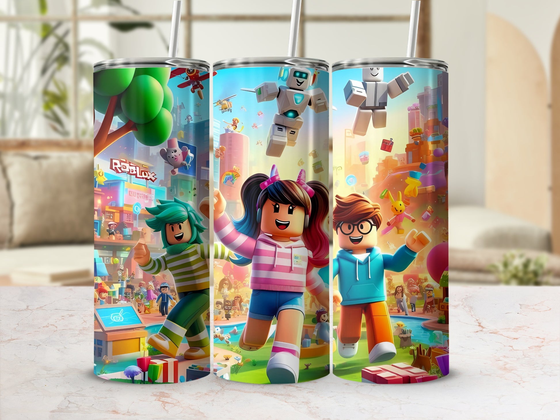 Roblox Themed Colorful Fun Stainless Steel Tumbler