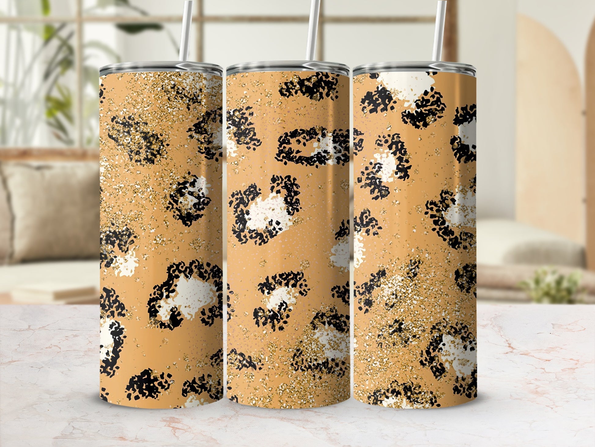 Leopard Print Double Wall Skinny Tumbler Cup Product