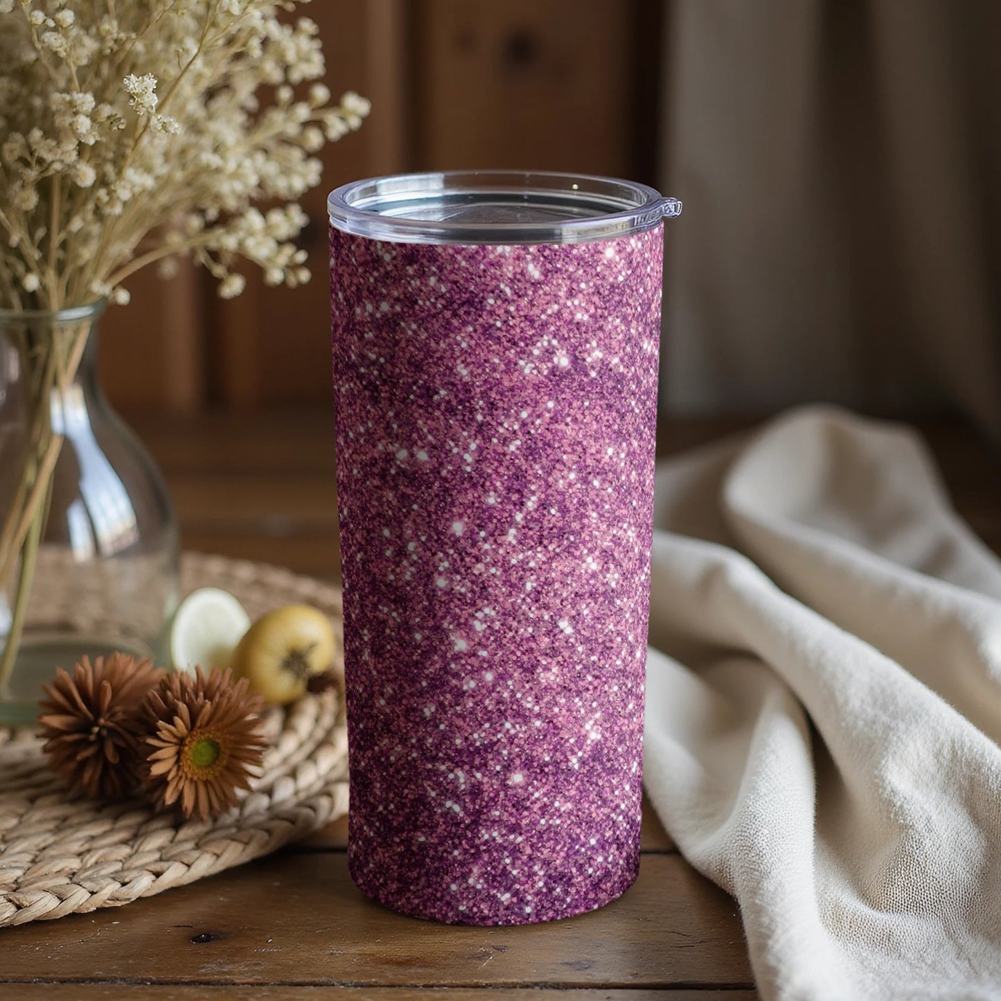 Purple Galaxy Oversized Tumbler with Lid