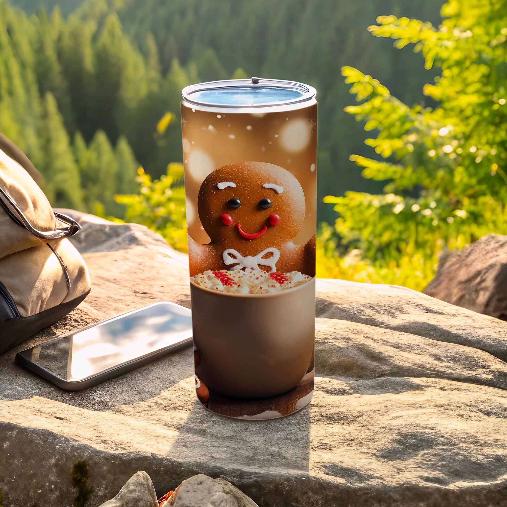 Cute Gingerbread Man and Hot Cocoa Tumbler