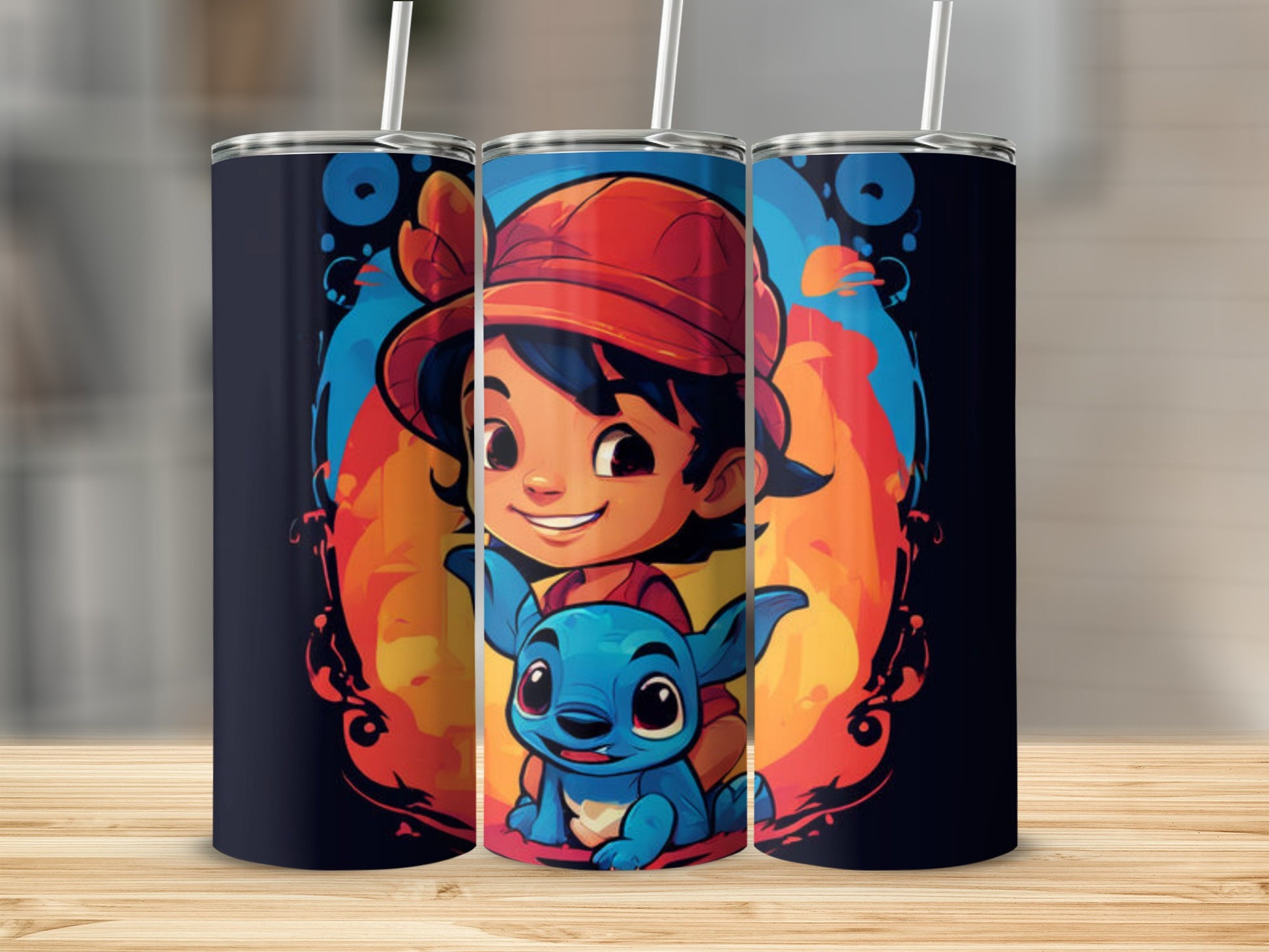 Animated character of a girl in a hat with a blue alien.