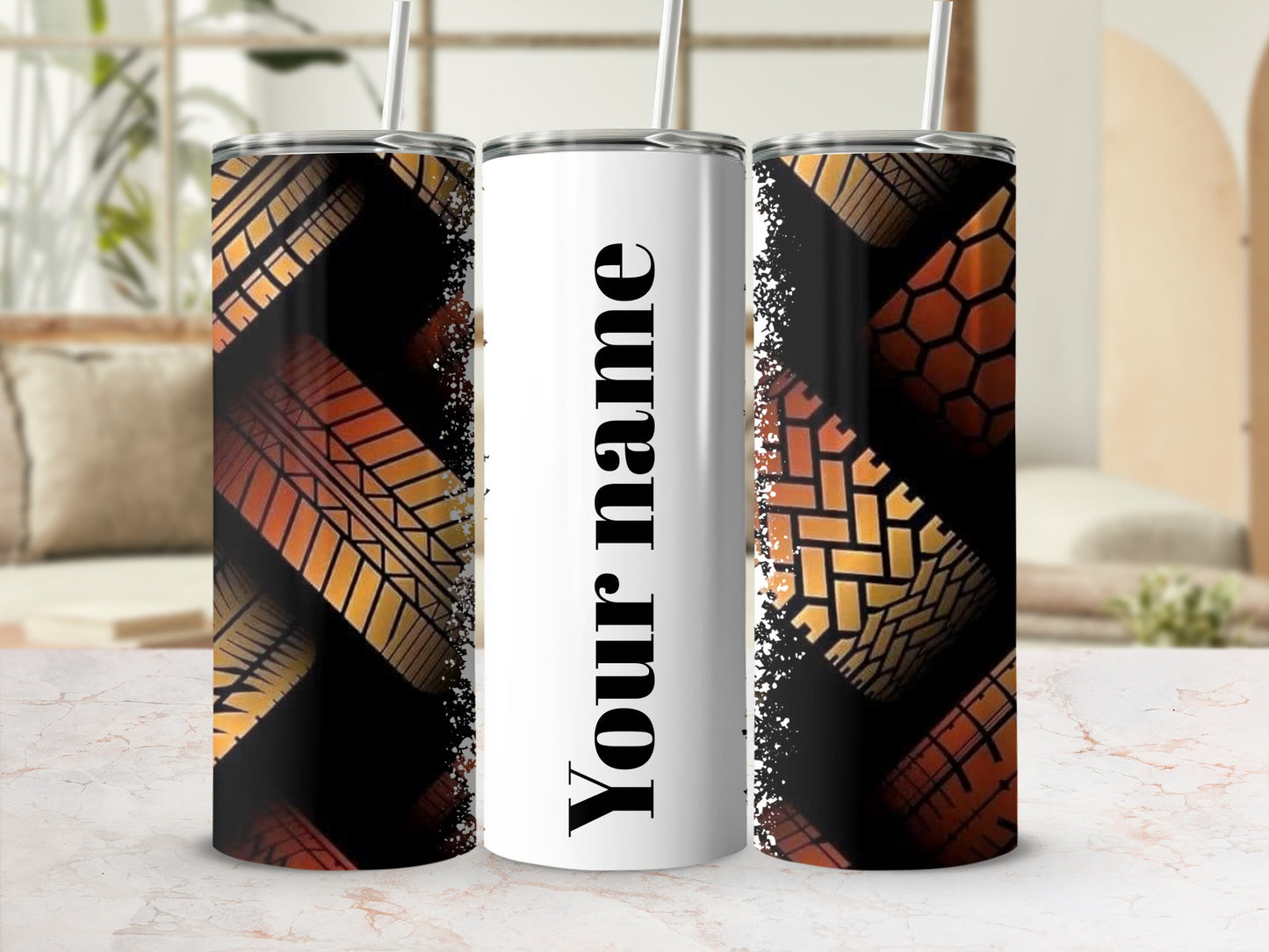 Personalized Tumbler with Unique Geometric Design