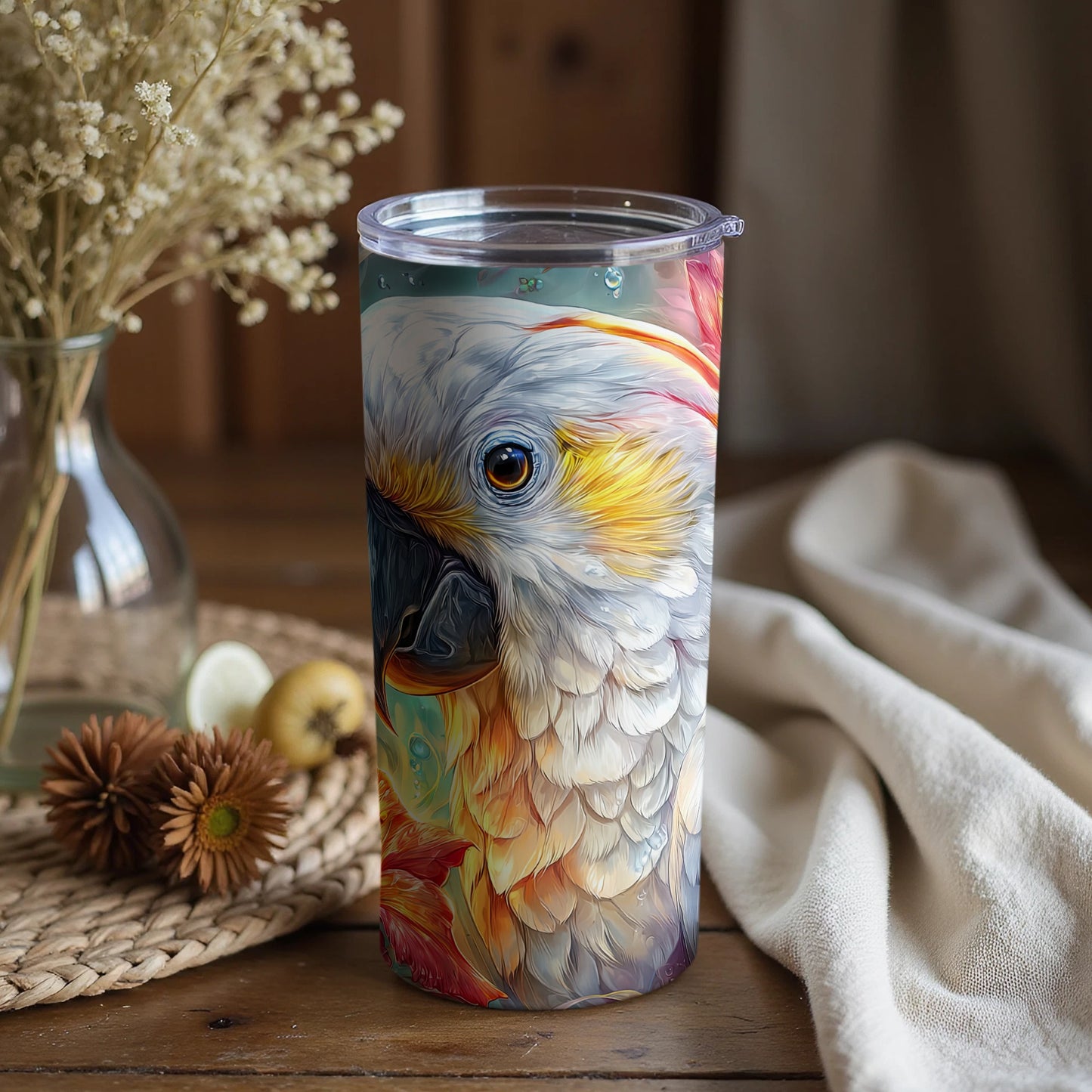 Colorful Parrot Artwork Insulated Tumbler Product