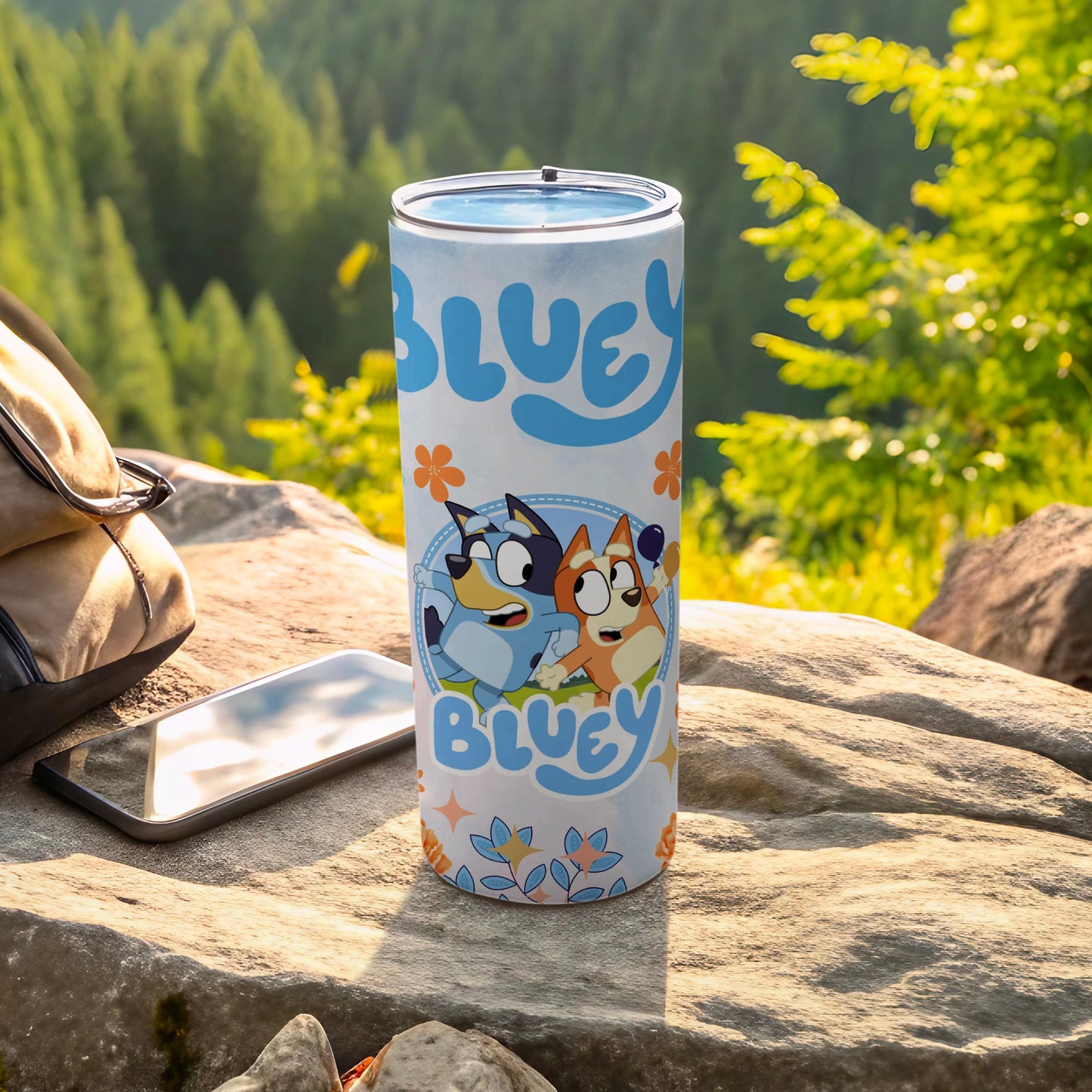 Bluey Cartoon Character Outdoor Tumbler with Lid
