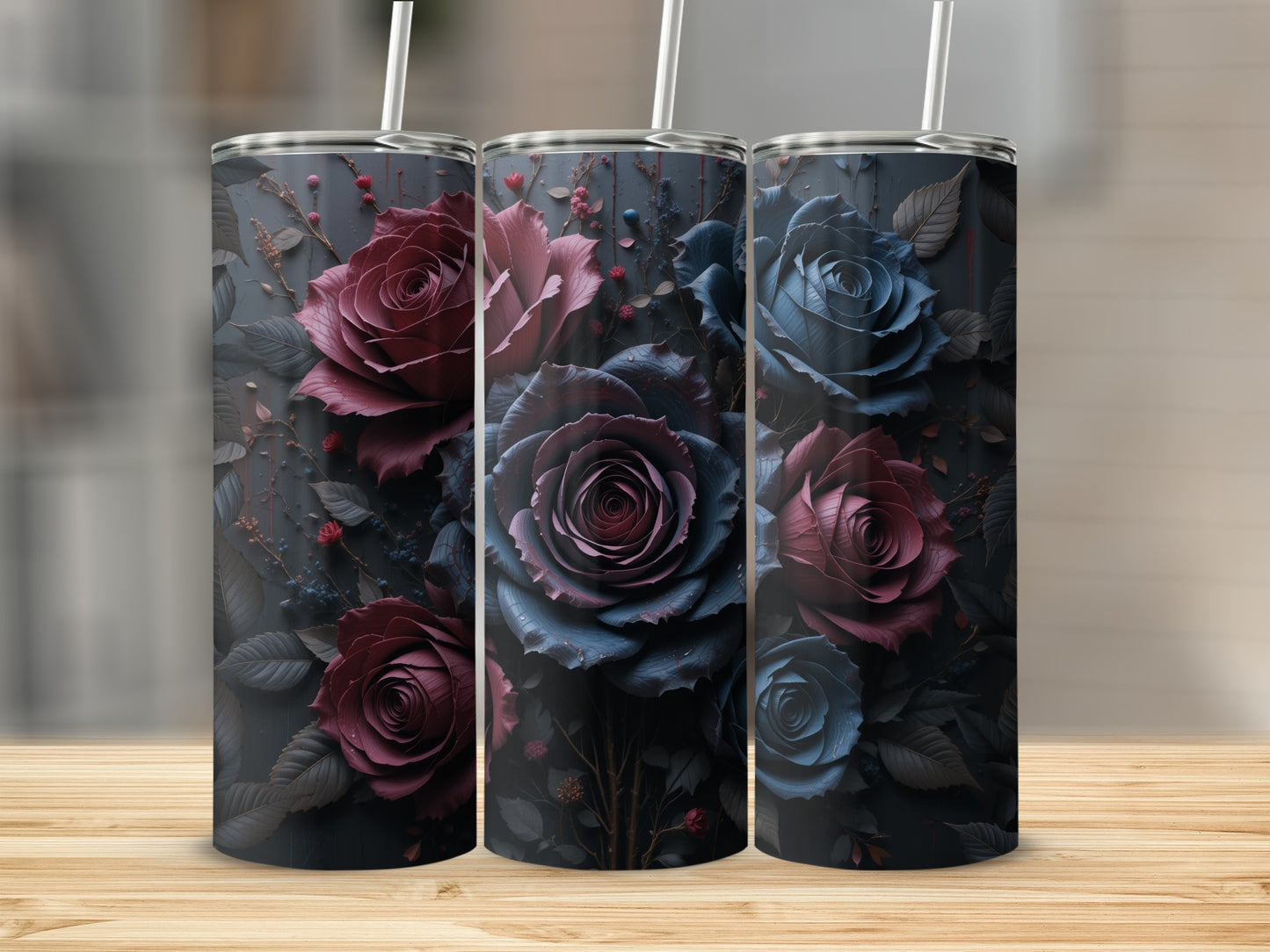 Elegant Floral Print Insulated Tumbler Collection