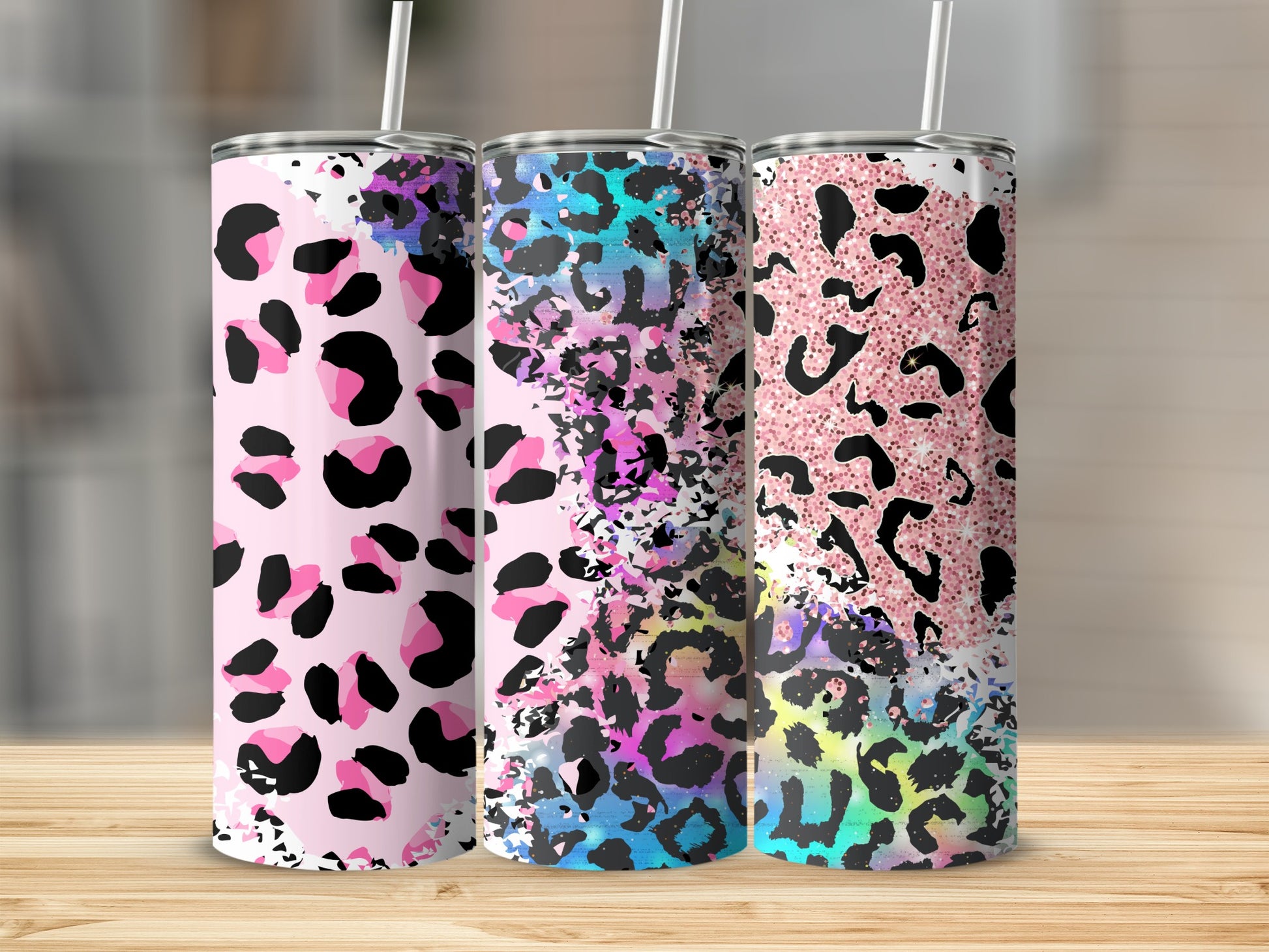 Stylish Leopard Print Tumbler Set for Everyday Use