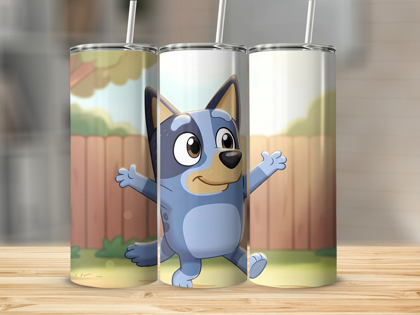 Adorable Blue Cartoon Dog Design Tall Tumbler Cup