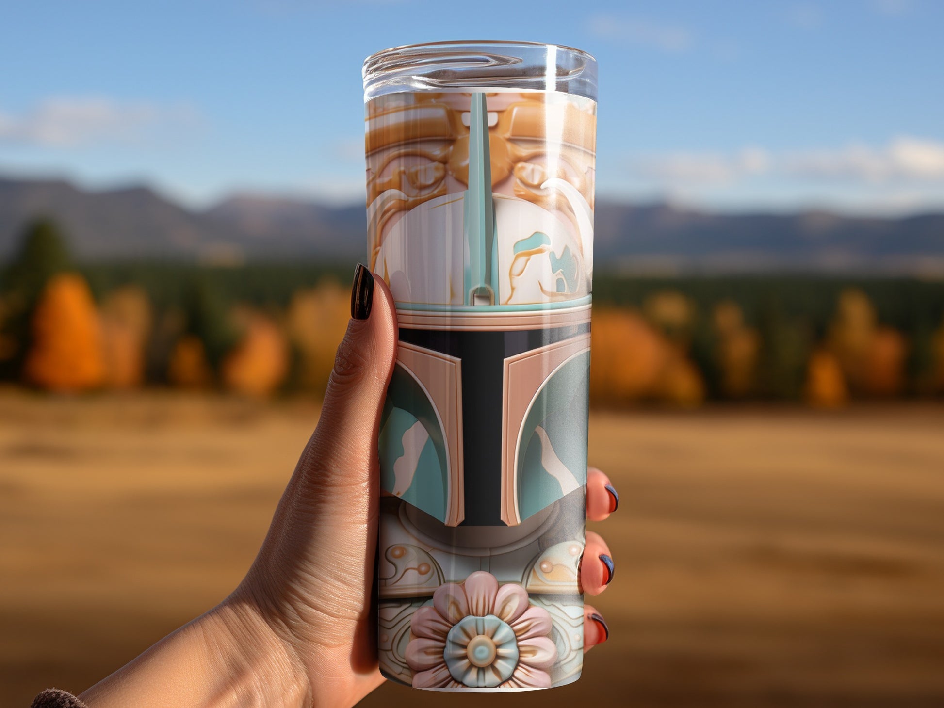 Boba Fett Mandalorian Art Design Tumbler Cup