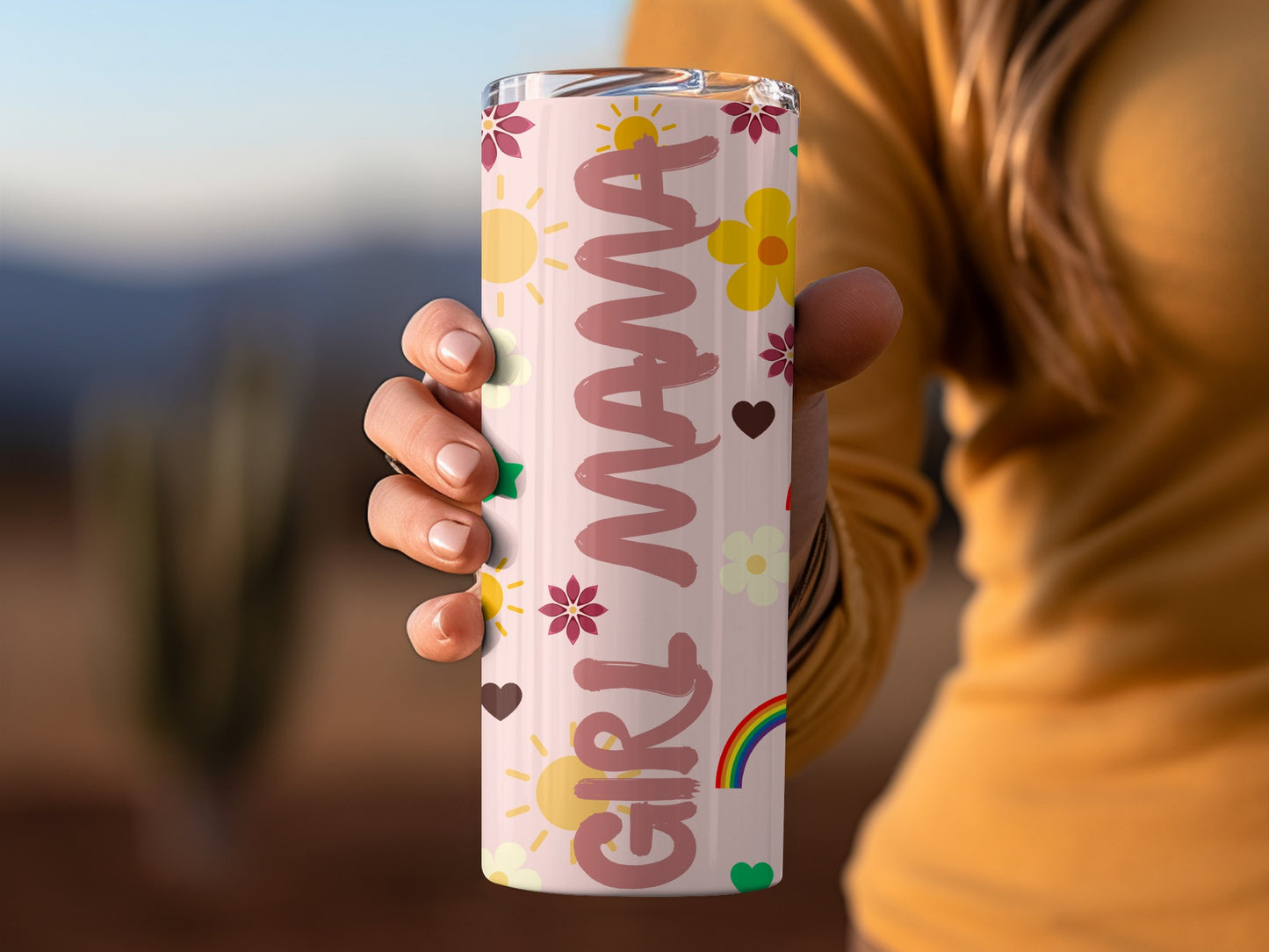 Girl Mama Floral Rainbow Tumbler for Mamas