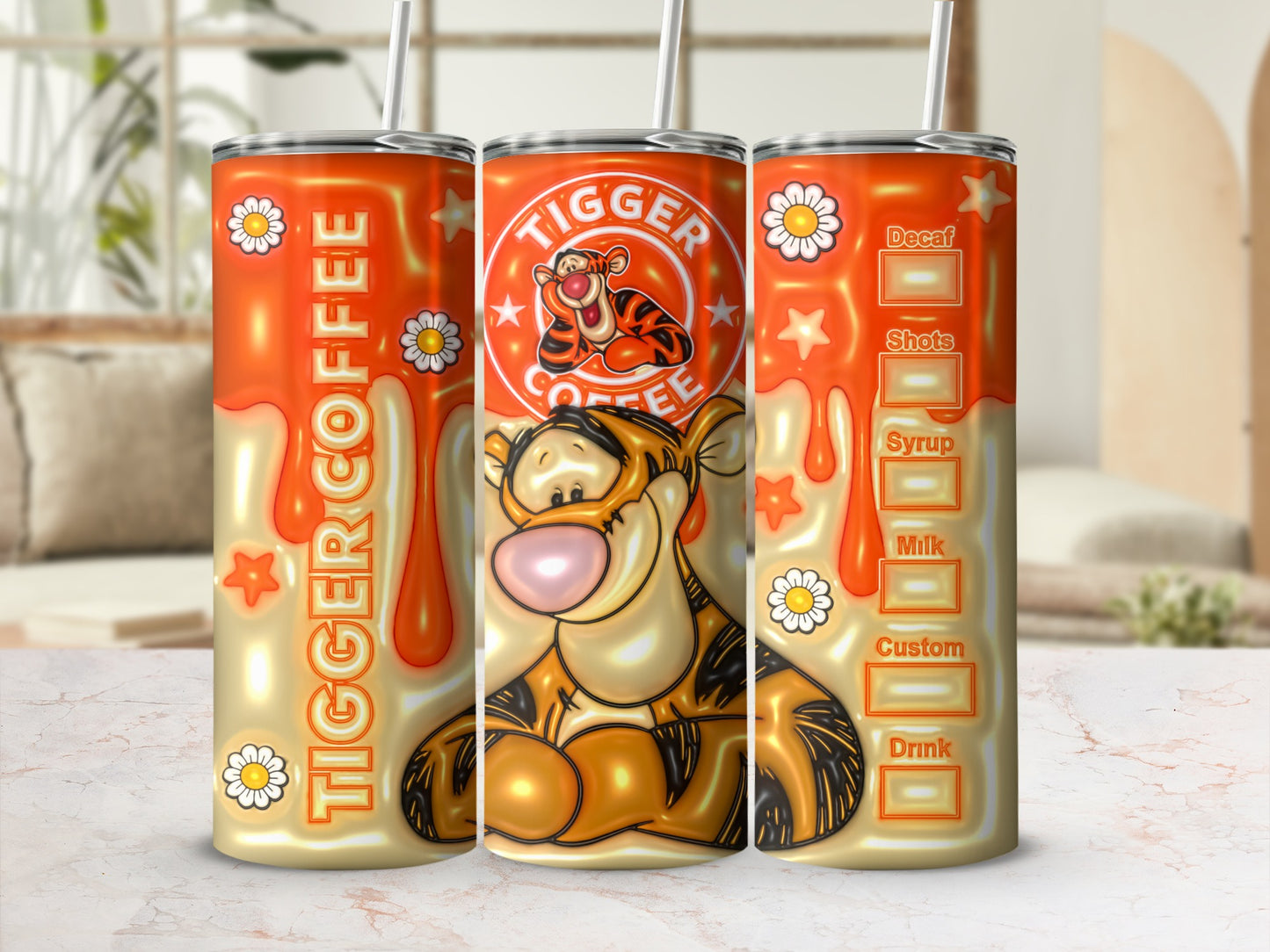 Tigger Coffee Tumbler with Cute Animated Design