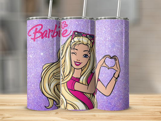 Barbie Sunglasses Heart Hand Sign Pink Shirt Tumblers