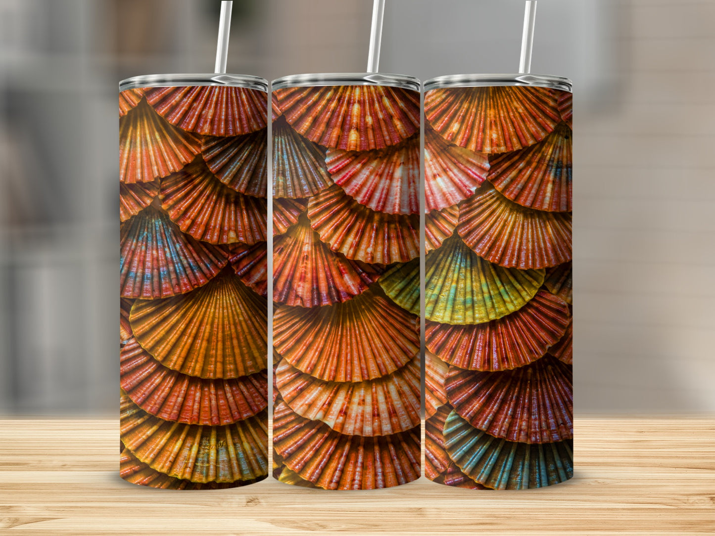 Red Orange Shells Texture Aesthetic Presentation Tumblers