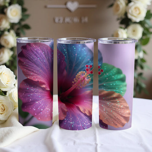 Colorful Hibiscus Flower Design Insulated Tumbler Product