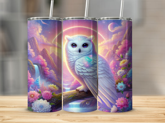Whimsical Owl Scenic Art Printed Tumbler Product