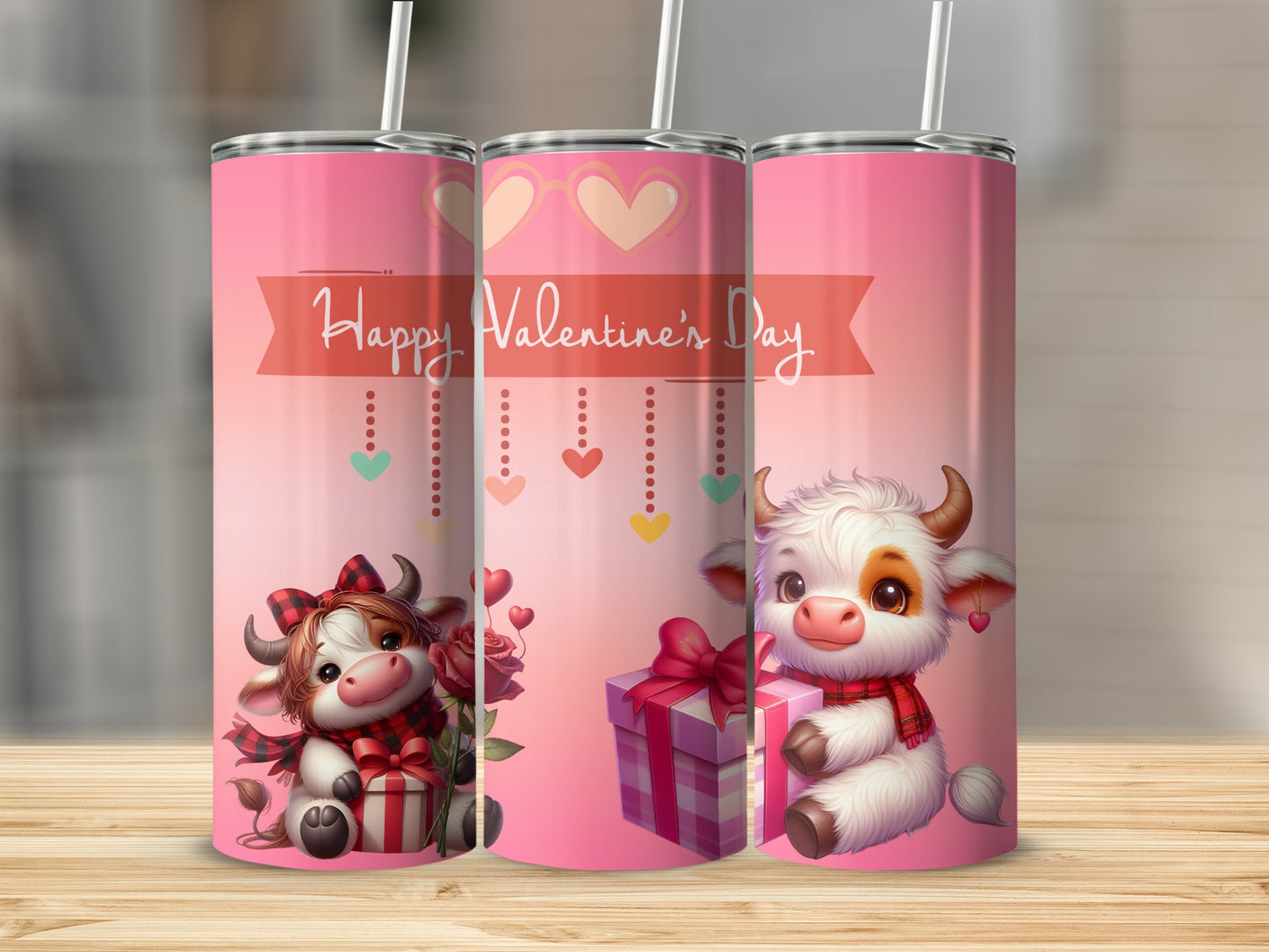 Cute Valentine Cow Gift Tumbler Personalized Drinkware