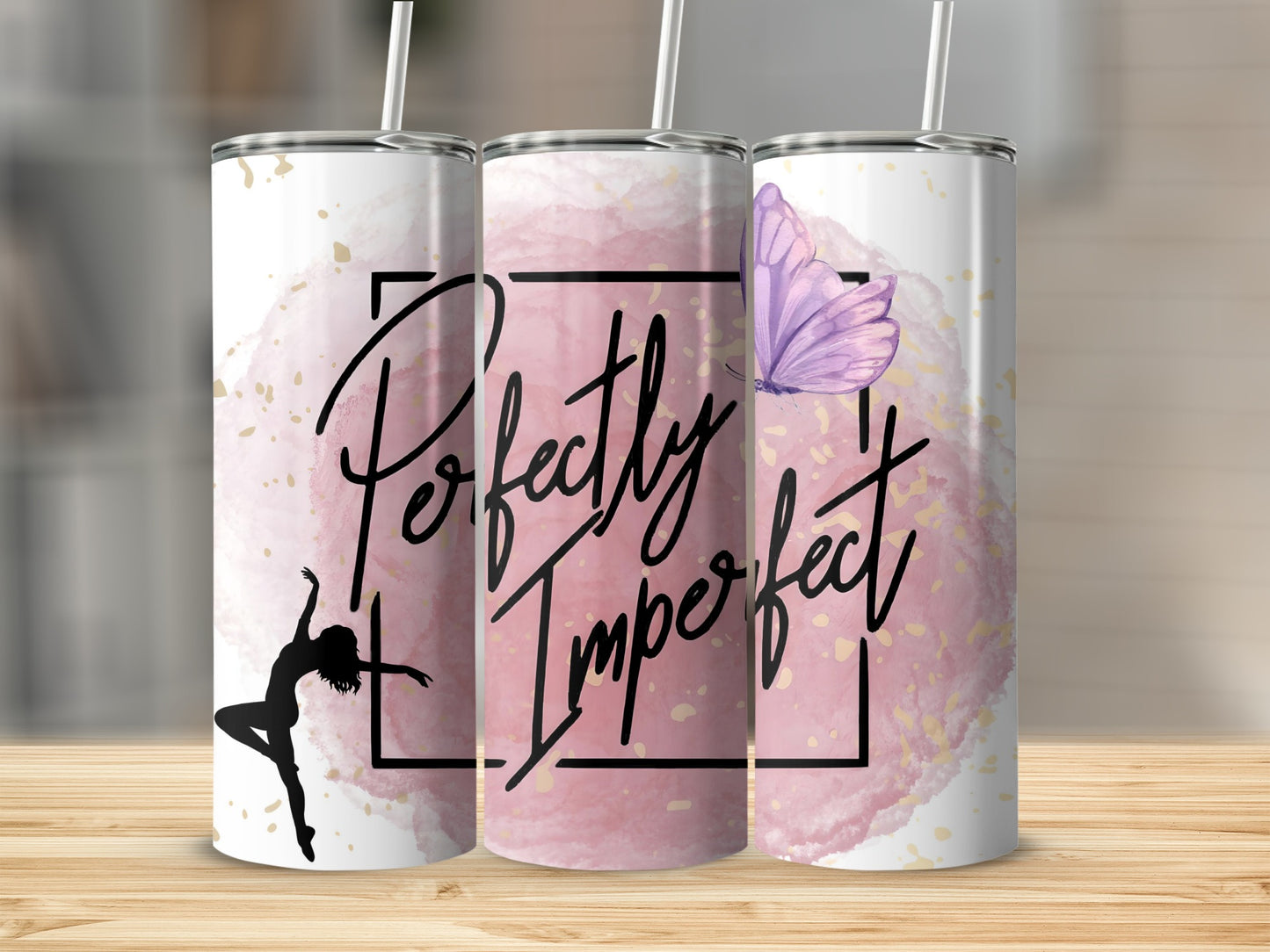 Perfectly Imperfect Tumbler with Butterfly Design