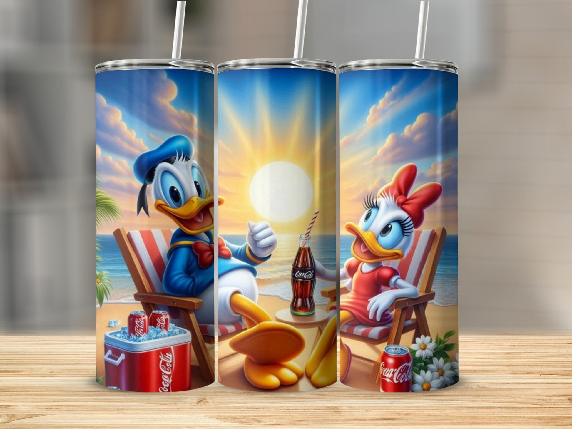 Donald Duck Beach Coca-Cola Tumbler Set for Summer