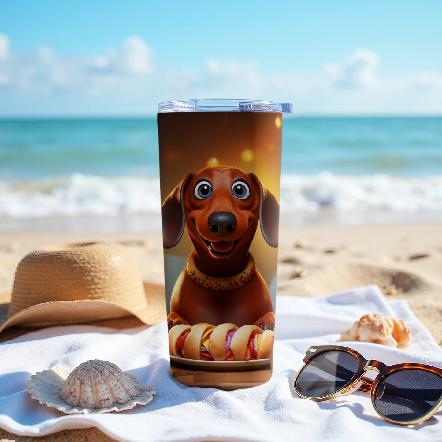 Dachshund Dog Hot Dog Beach Scene Tumbler product type