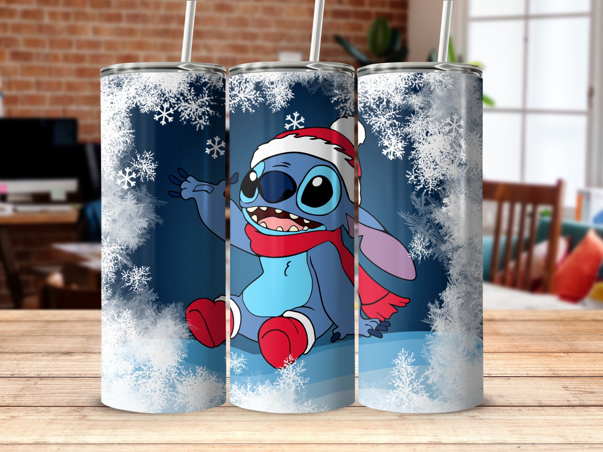 Festive Snowflake Character Design Christmas Tumbler