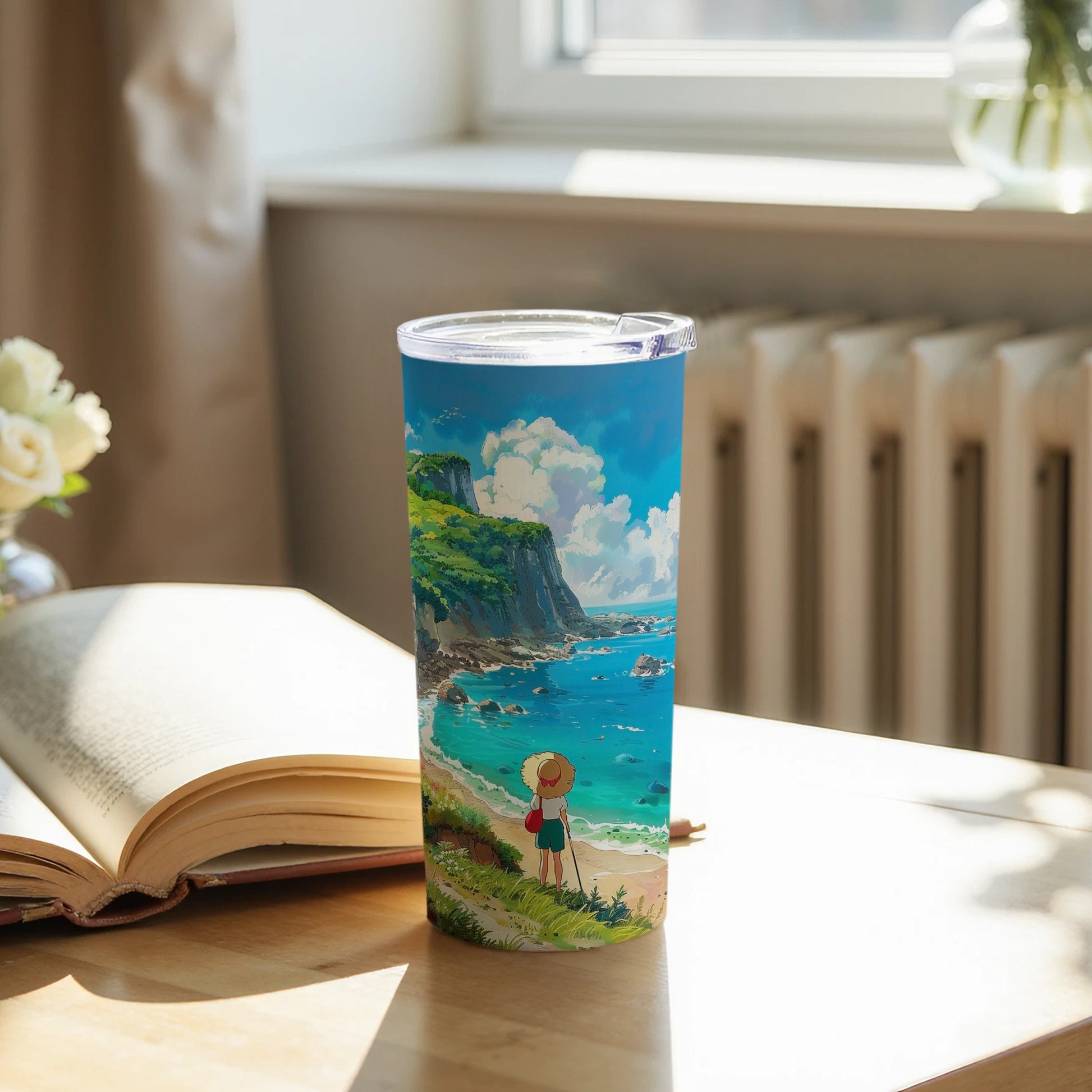 Anime Coastal Scene Tumbler Ocean Cliff Beach Travel product type