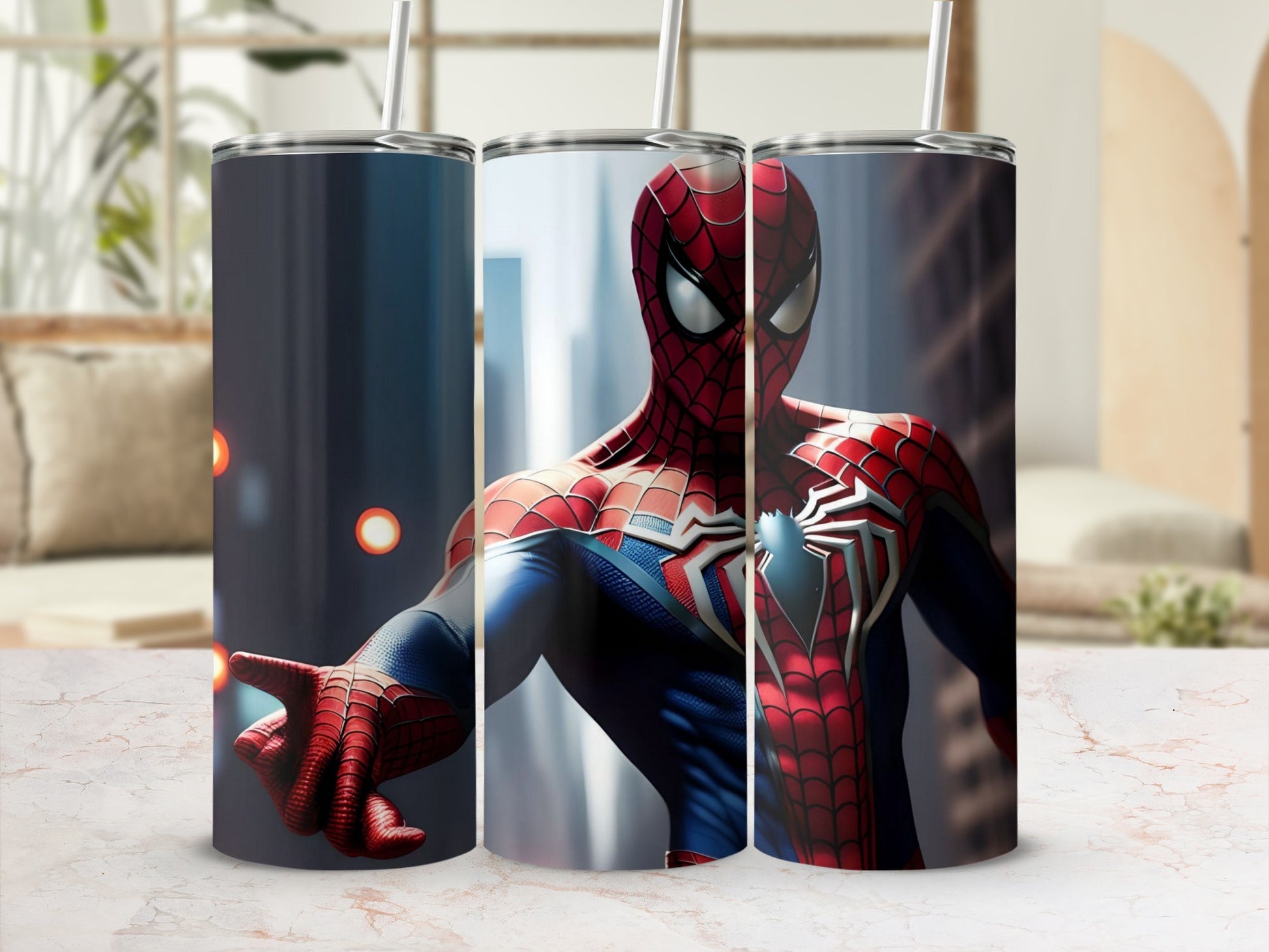 Spider-Man Design Stainless Steel Tumbler Cup