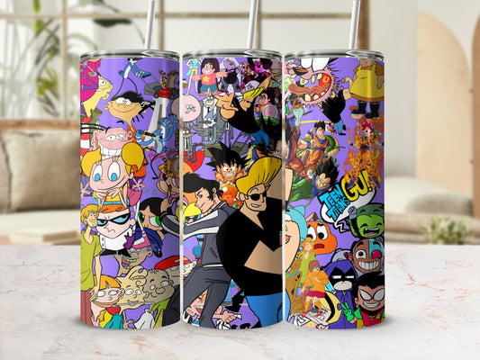 Vibrant Cartoon Character Themed Insulated Tumbler