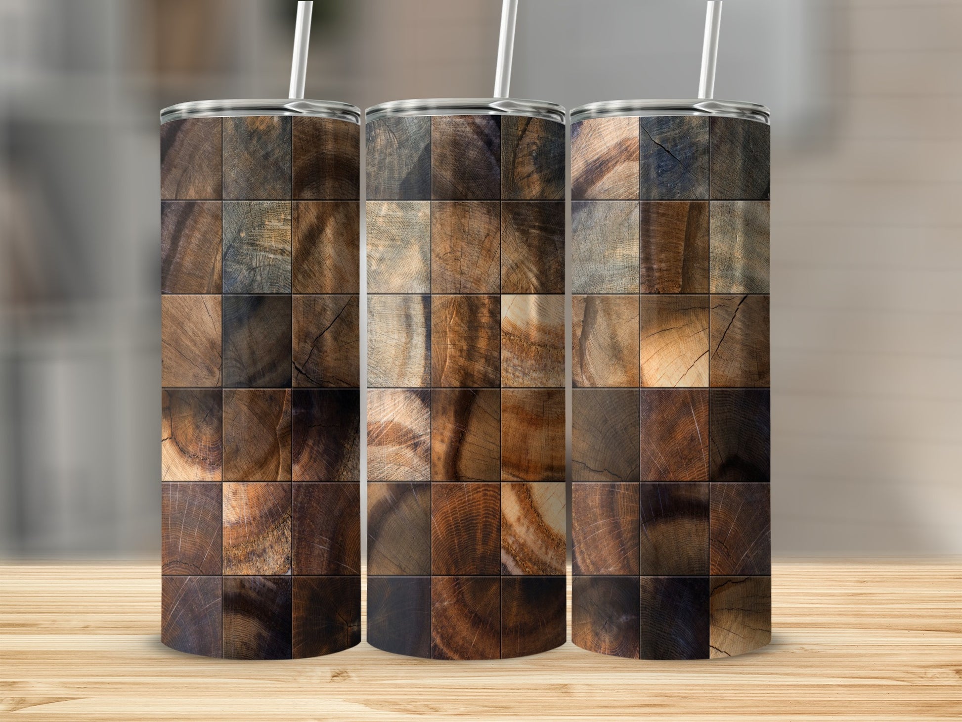 Rustic Wood Block Pattern Tumbler product type