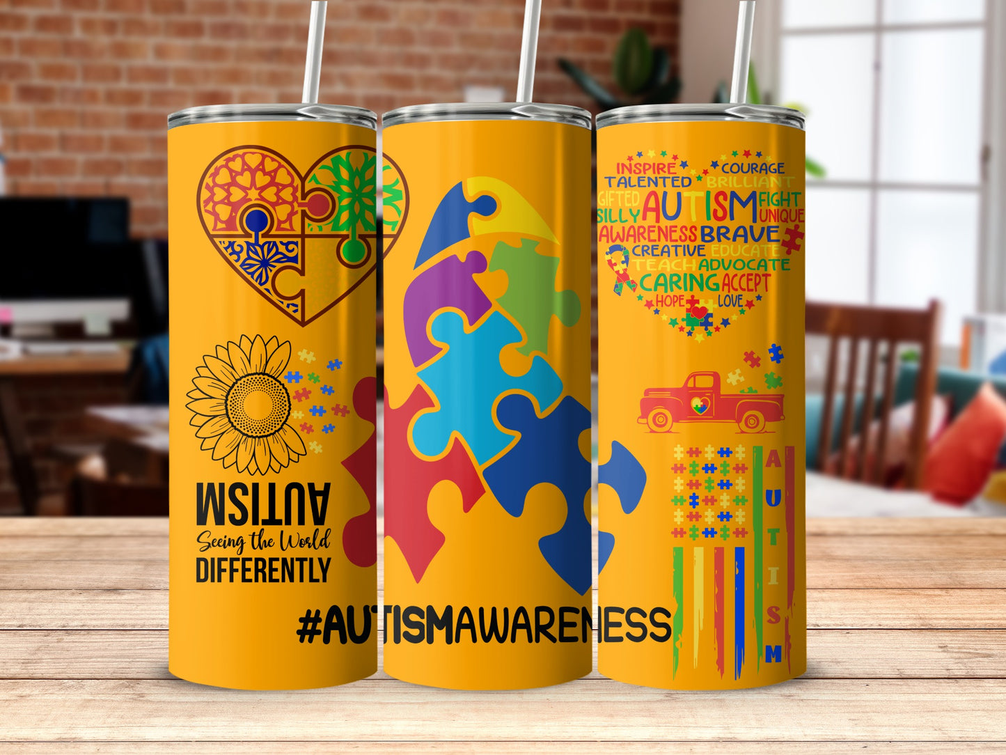 Autism Awareness Colorful Tumbler Inspirational