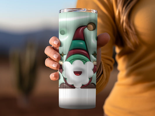Festive Cartoon Gnome Themed Travel Mug
