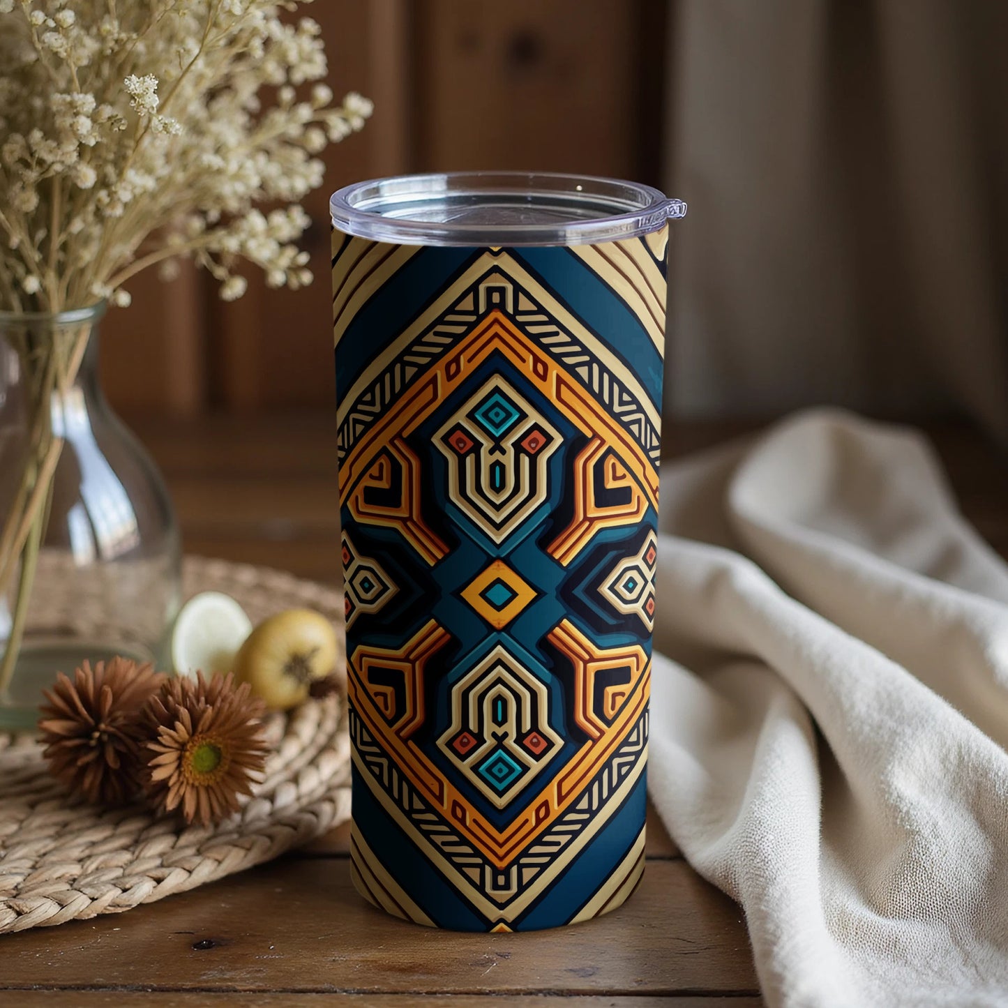 Geometric Patterned Insulated Travel Tumbler product