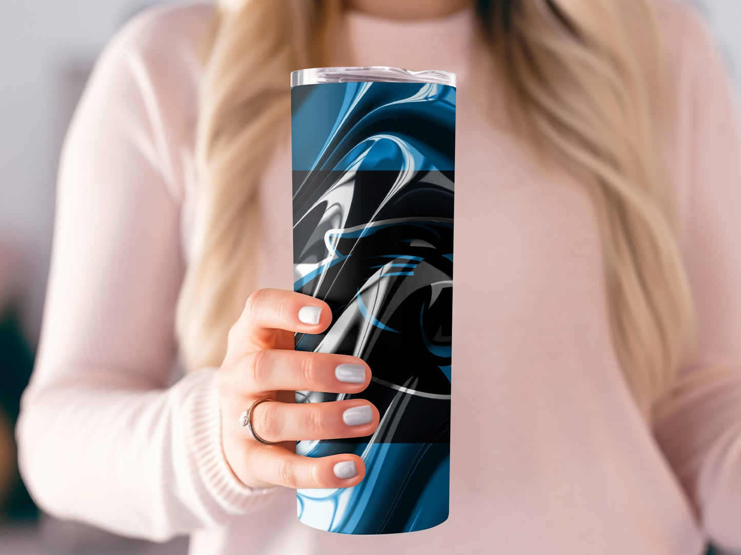Carolina Panthers Abstract Style Design Graphic Tumblers