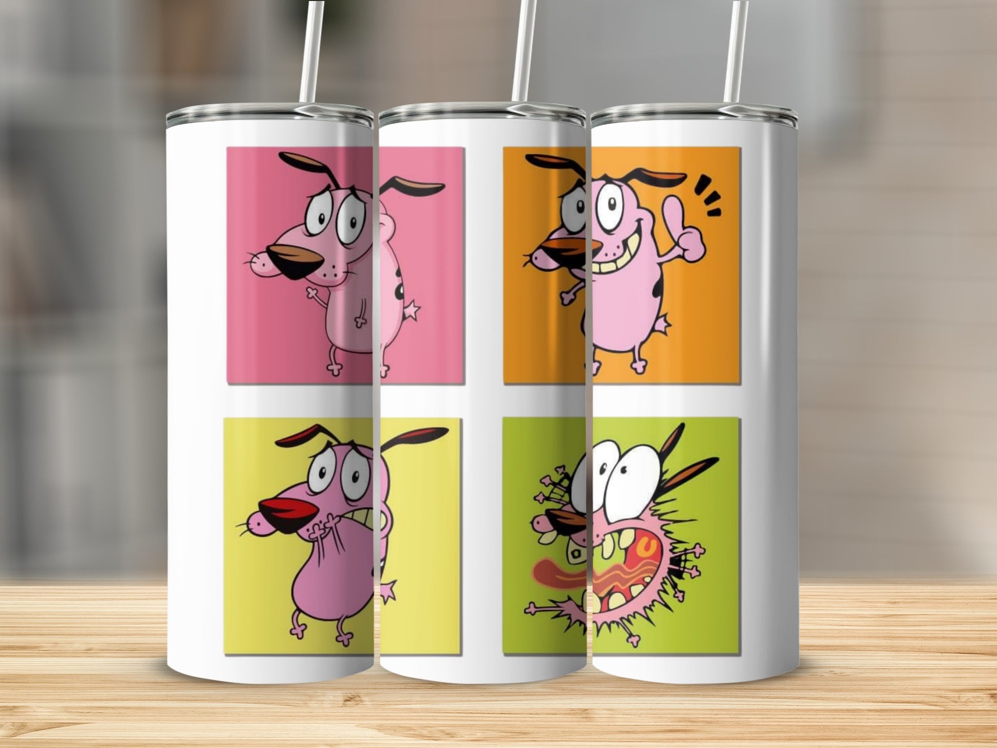 Colorful Cartoon Dog Face Expression Tumbler