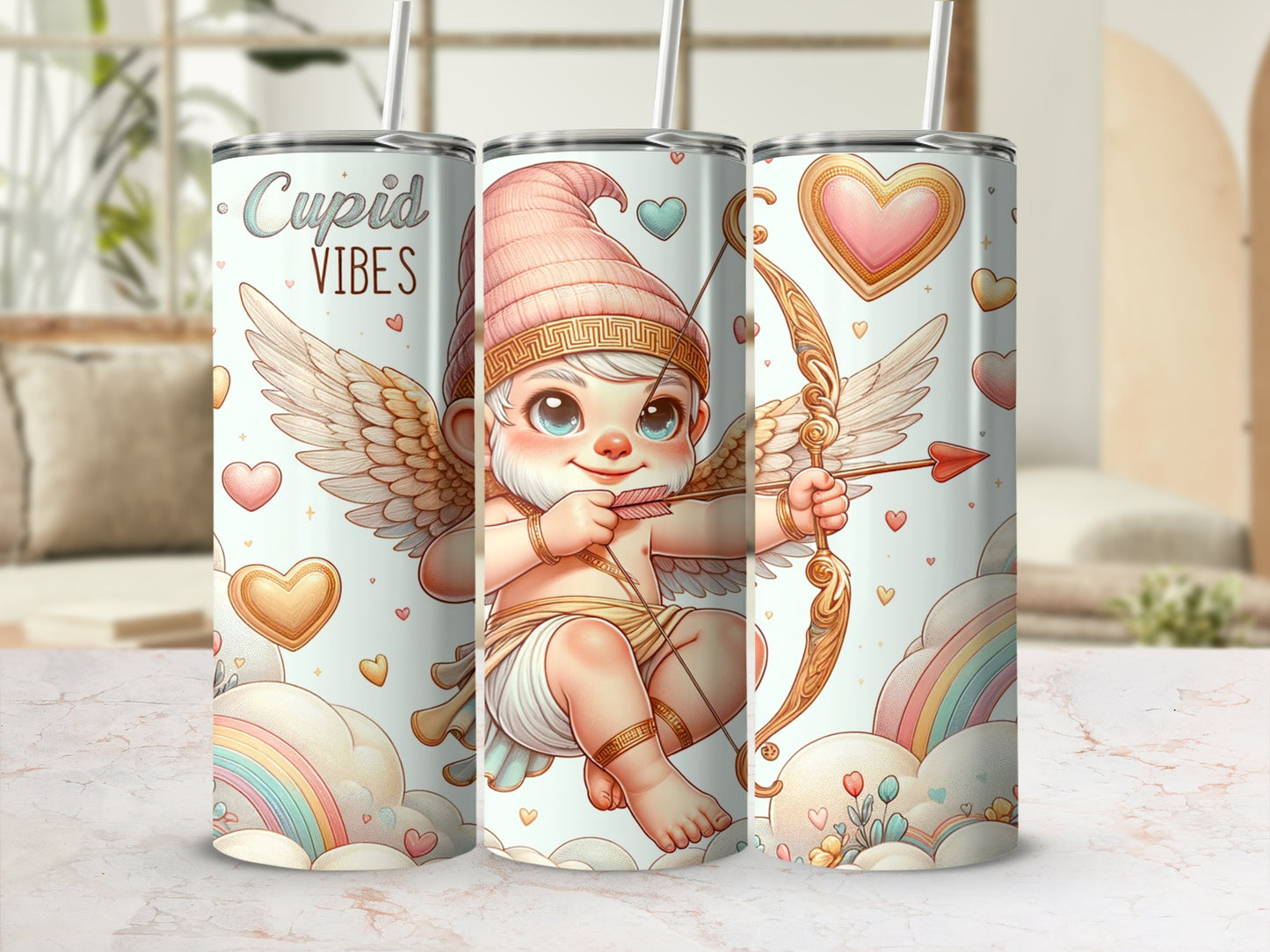 Adorable Cupid Vibes Insulated Tumbler Cup