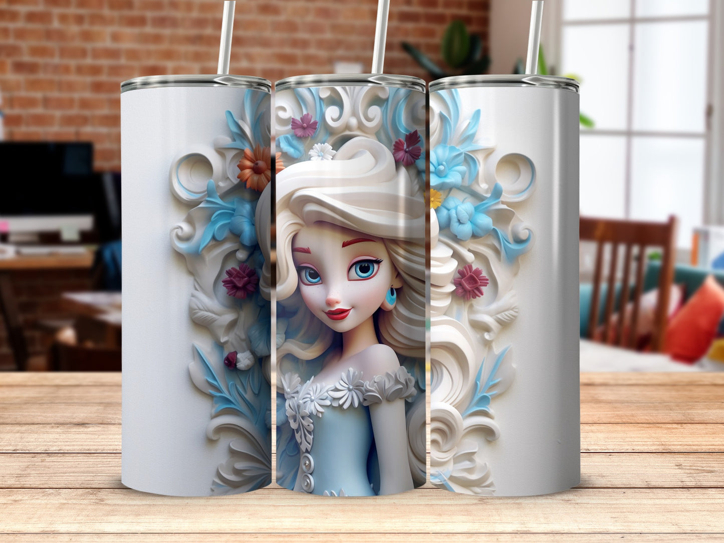 Frozen Princess Design Insulated Tumbler Cup for Kids