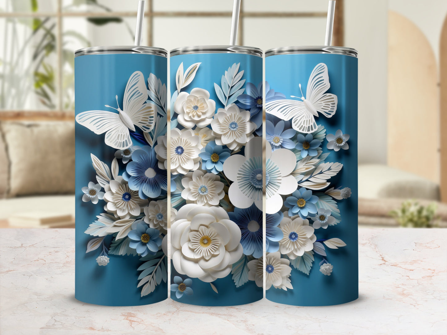 Blue Butterfly Paper Cut Floral Design Tumbler product type

Tumbler
Butterfly design
Floral pattern
Paper cut style
Blue flowers
White flowers
Butterfly art
Drinkware
Reusable cup
Artistic tumbler
Unique design
Nature inspired
Gift idea
Beverage container
Cold hot drinks
Aesthetic tumbler
Elegant pattern
Blue white theme
Paper craft look
Beautiful print