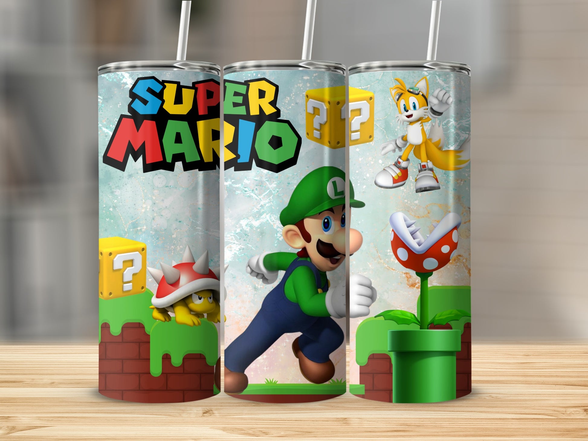 Super Mario Colorful Gaming-Themed Drinkware Tumblers