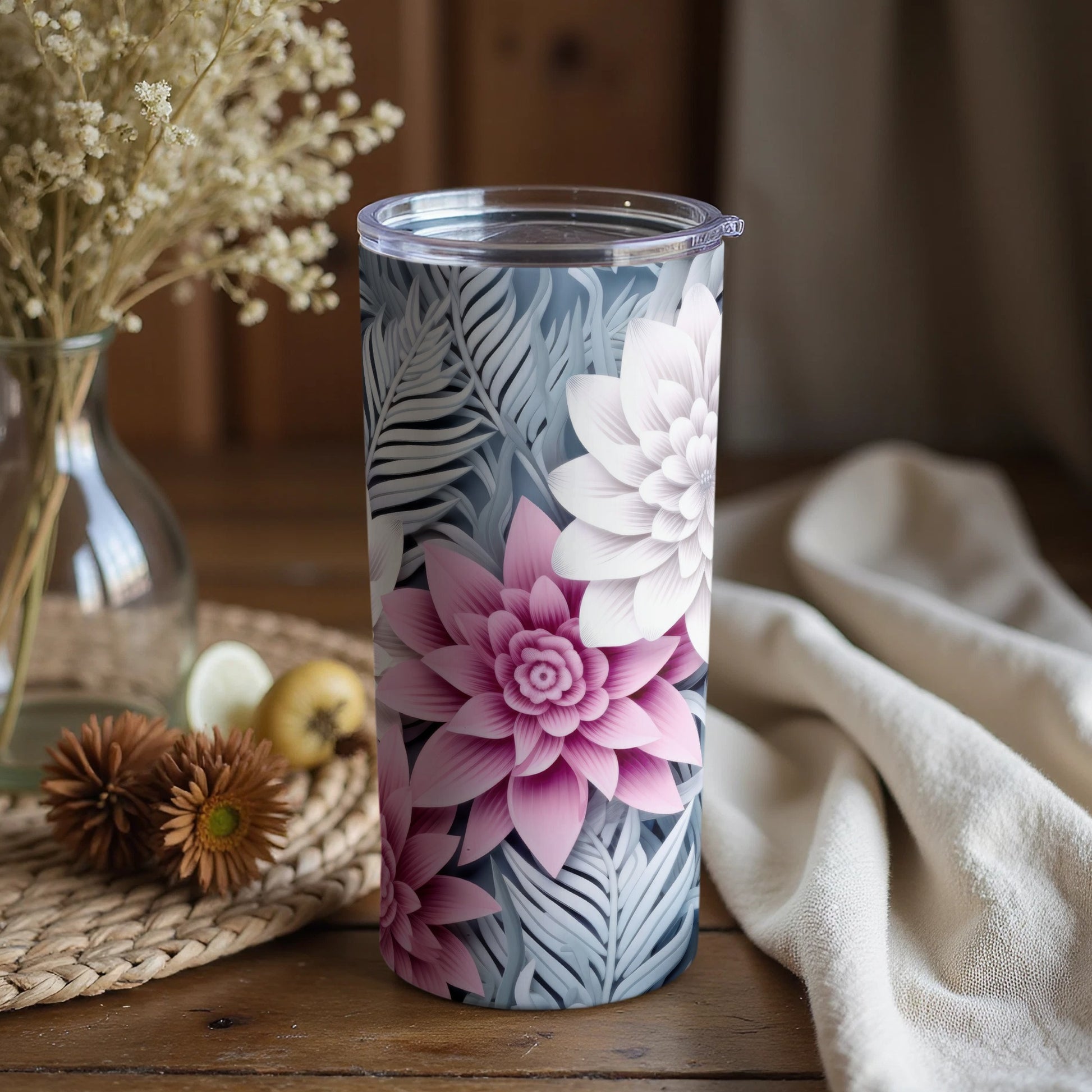 Floral Insulated Tumbler for Beverages and More