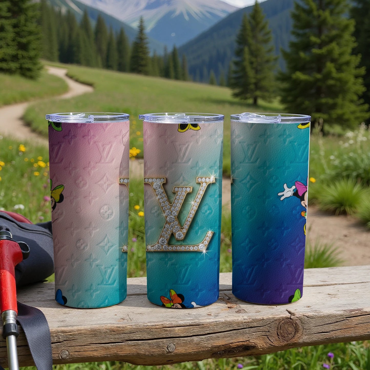 Gradient Design Insulated Tumbler with Embossed Initials