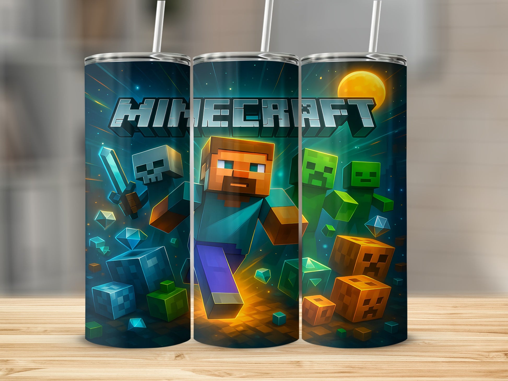 Vibrant Minecraft Adventure Design Tumbler Product