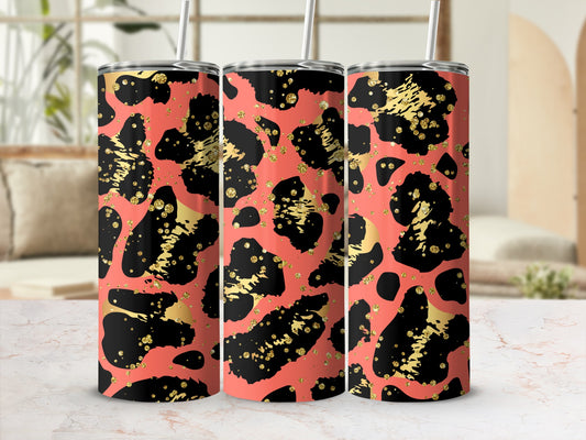 Colorful Abstract Leopard Print Tumbler Cup Drinkware Item