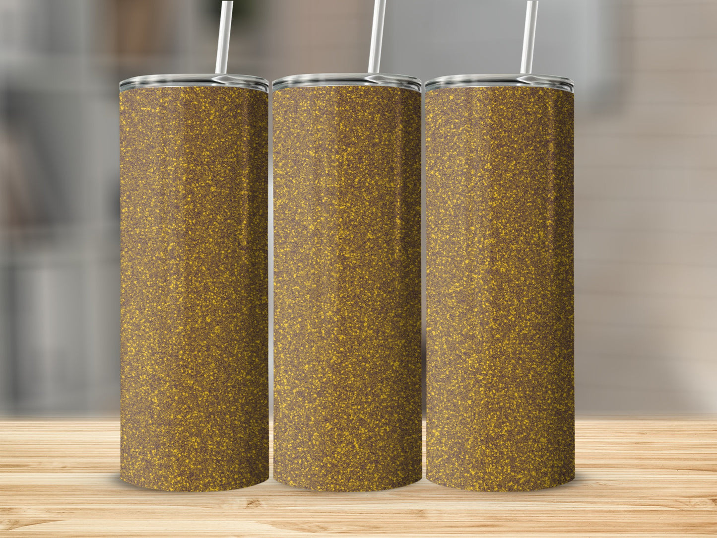 Shimmering Brown and Gold Glitter Tumbler Product