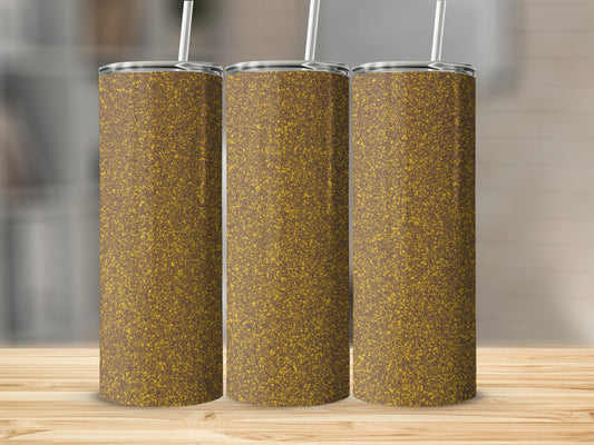 Shimmering Brown and Gold Glitter Tumbler Product