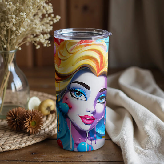 Colorful Vibrant Art Printed Tumbler Ideal for Gifts